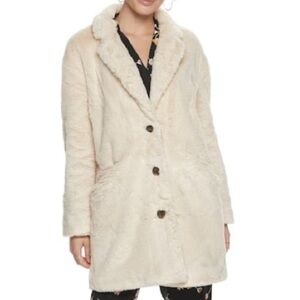 Beige fur coat